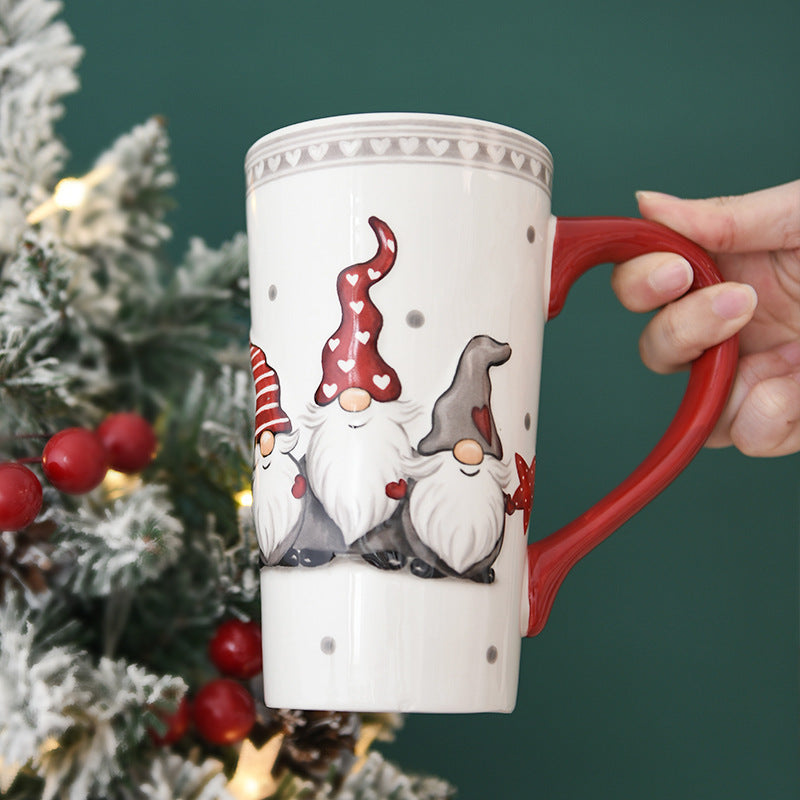 Christmas Large Capacity Ceramic Relief Cup | Yazijico™ 