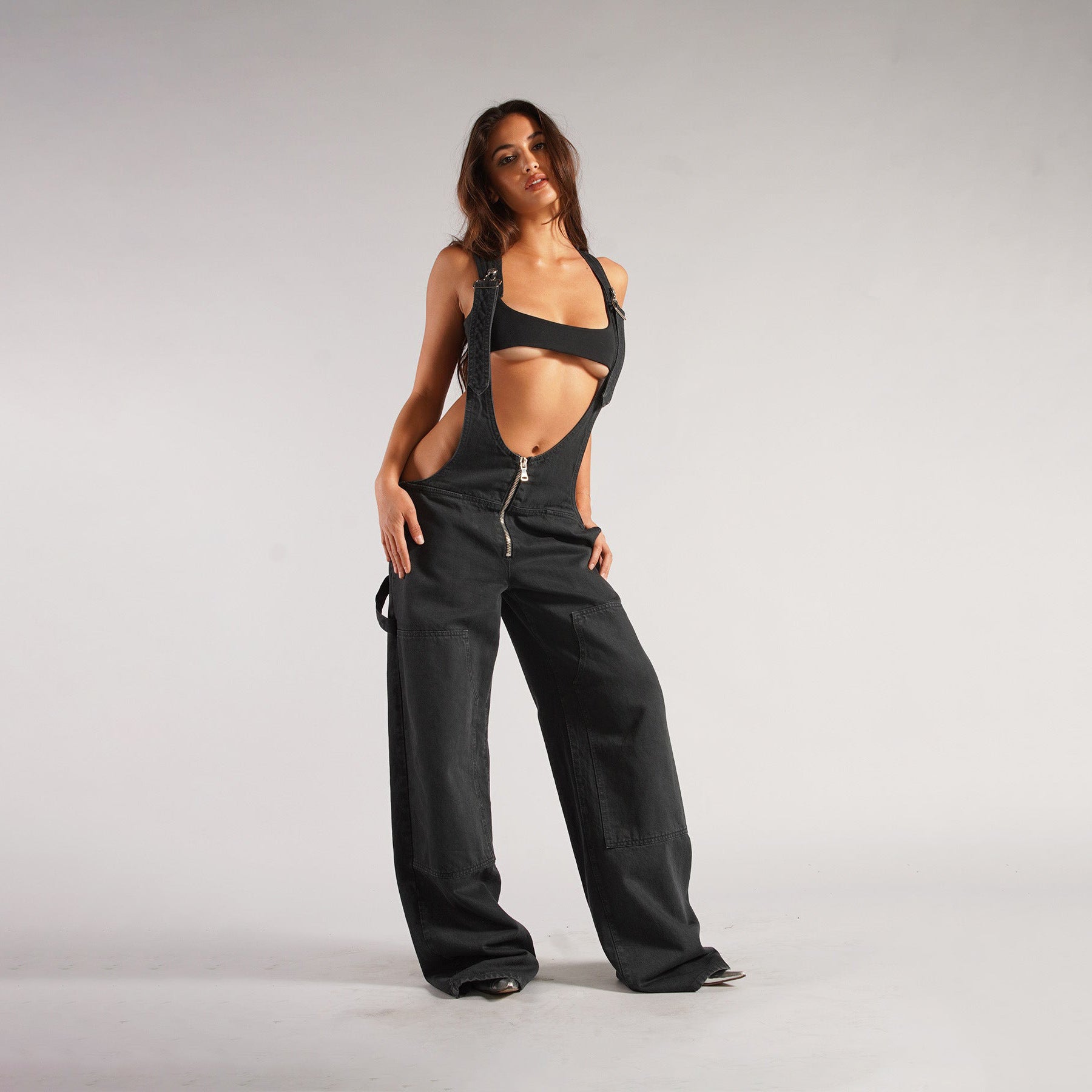 Zipper Denim Overalls Jumpsuit Streetwear | Yazijico™