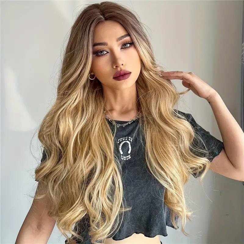 Long Ash Blonde Wig With Bangs Natural | Yazijico™ 