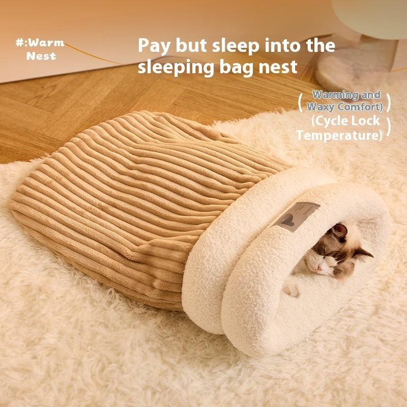 Pet Sleeping Bag Winter Warm Soft Plush | Yazijico™ 