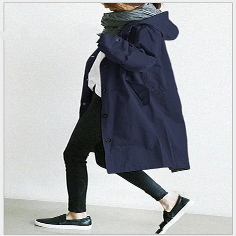 Jacket Casual Loose Button Pockets Hooded |  Yazijico™
