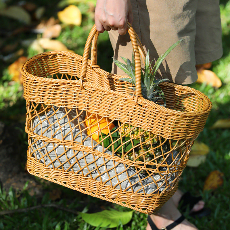  Hand-made Picnic Basket Rattan  | Yazijico™ 