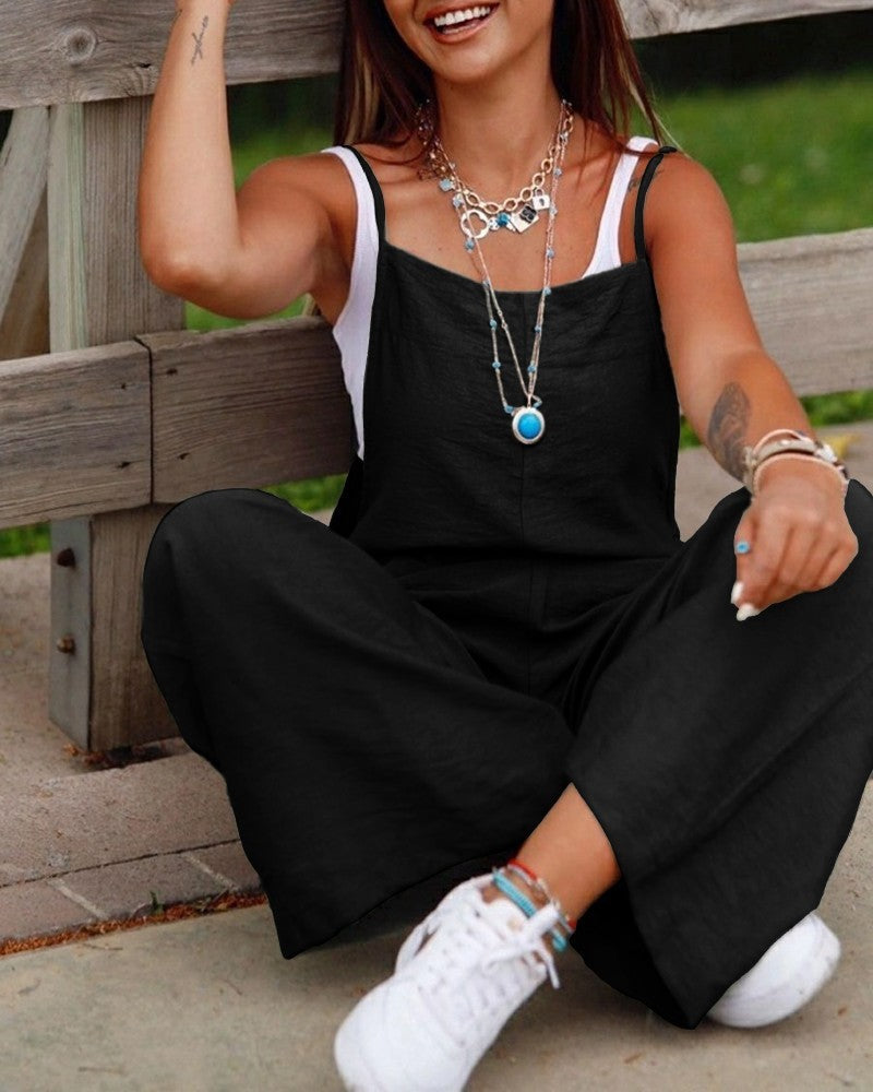 Women's Sleeveless Jumpsuit Overalls Summer Beach Trousers| Yazijico™ 