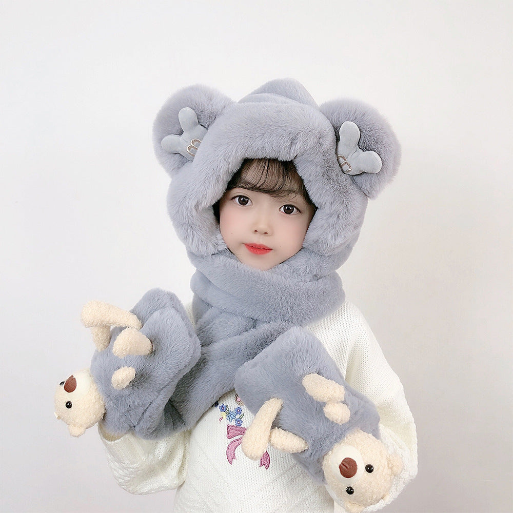 Children's Hat Scarf Gloves One-piece Hat | Yazijico™