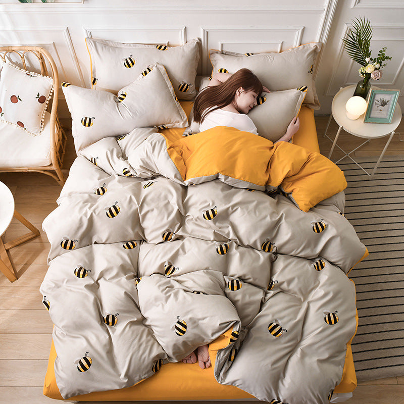 -piece aloe cotton bed sheet type bed sheet ty
