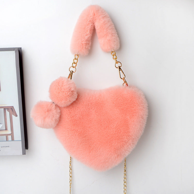 Love Bags Soft Plush Handbags Women Party Bag  Yazijico™ 