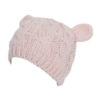 Hand Made Knitted Cat Ear Beanie For Winter | Yazijico™