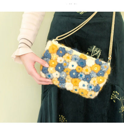 Hand-made Crocheted Edelweiss Parquet Bag | Yazijico™ 