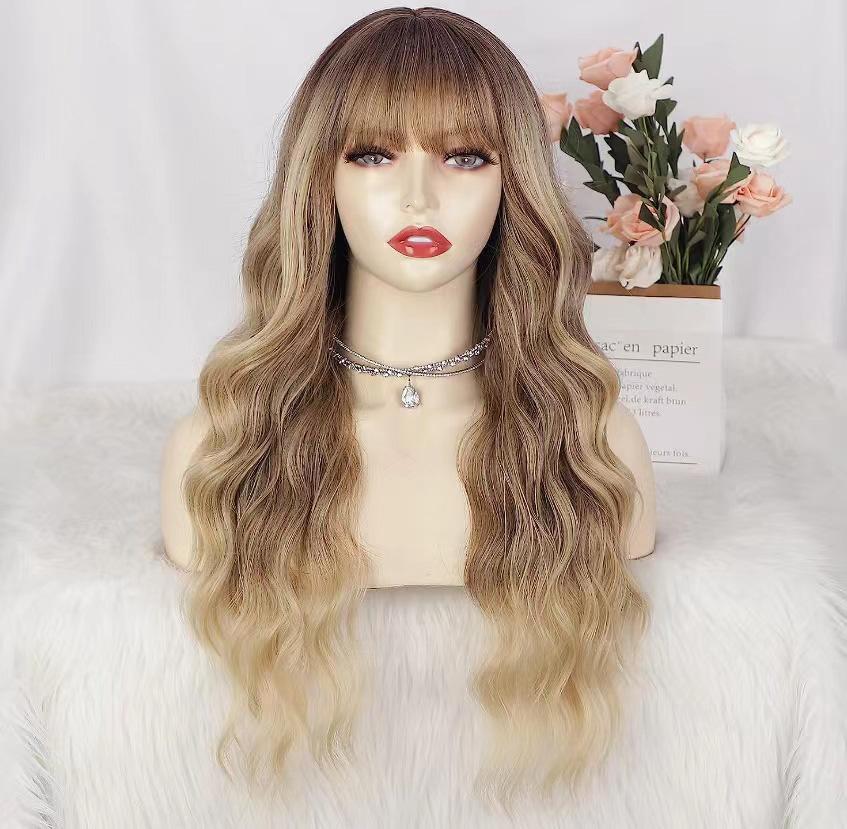 Long Ash Blonde Wig With Bangs Natural | Yazijico™ 
