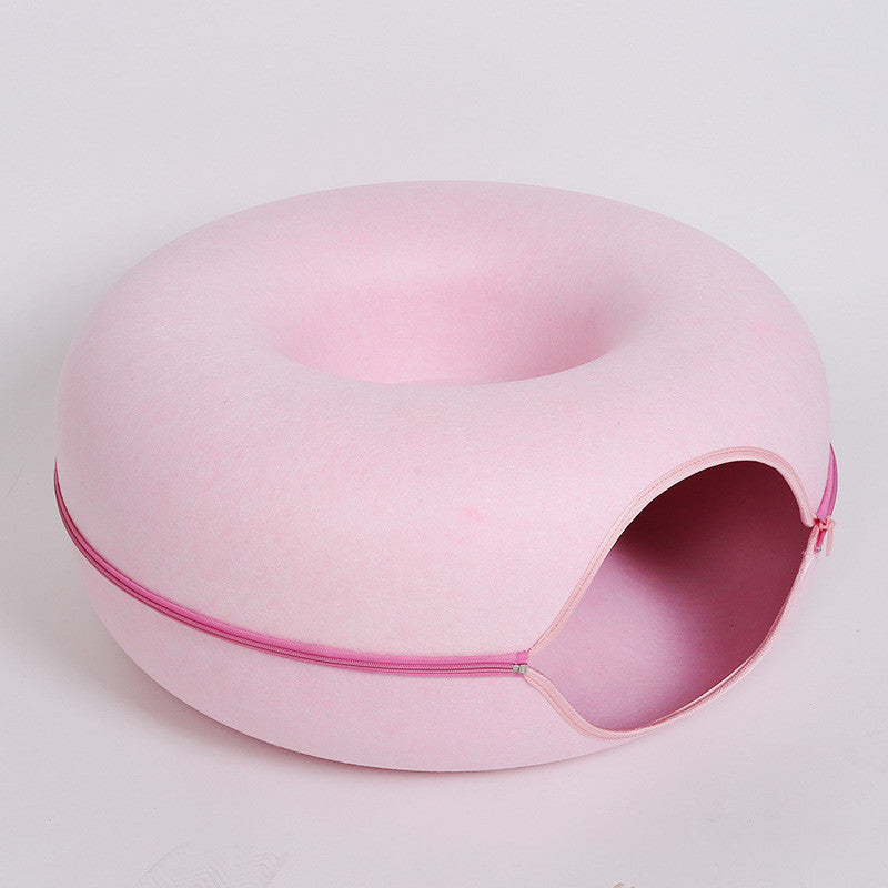 Tunnel Interactive Toy Grey Felt Cat Nest | Yazijico™