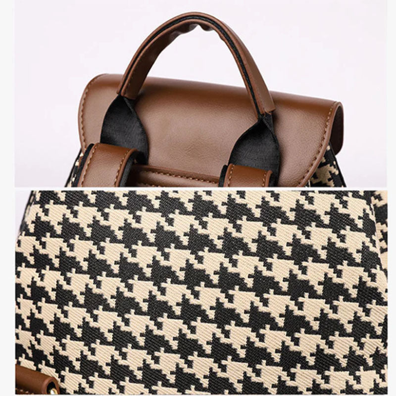 Houndstooth Backpack Women High Capacity  Yazijico™ 
