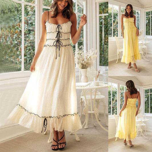Summer Suspender Spaghetti Strap Long Dresses   Yazijico™