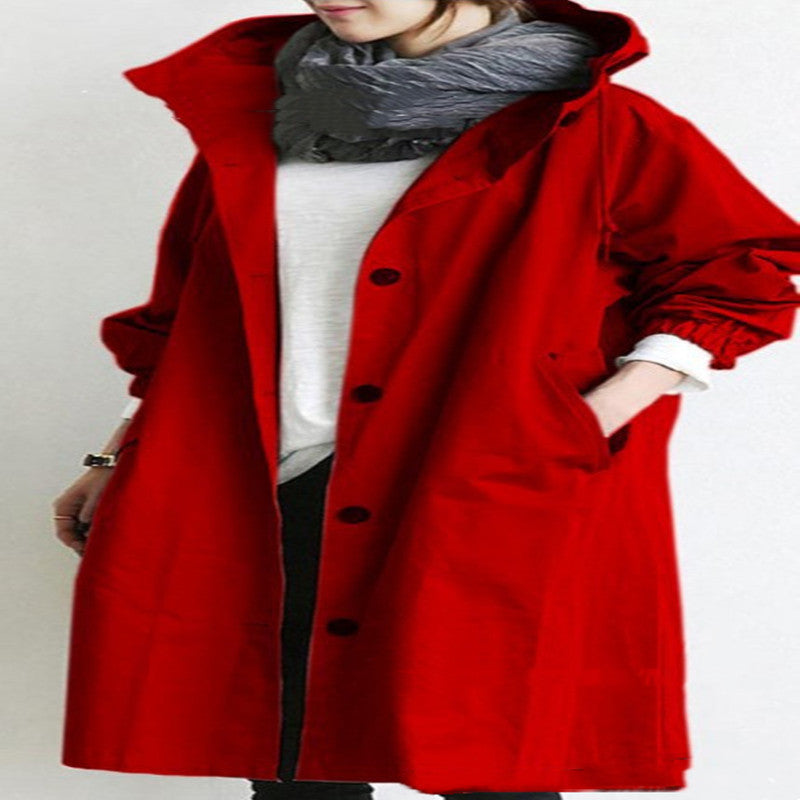 Jacket Casual Loose Button Pockets Hooded |  Yazijico™