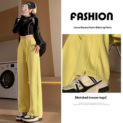 High Waist Long Thin Straight Sports Sweatpants| Yazijico™ 