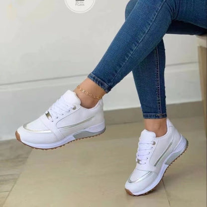 Sneakers Lace-up Flat Shoes Women  Yazijico™