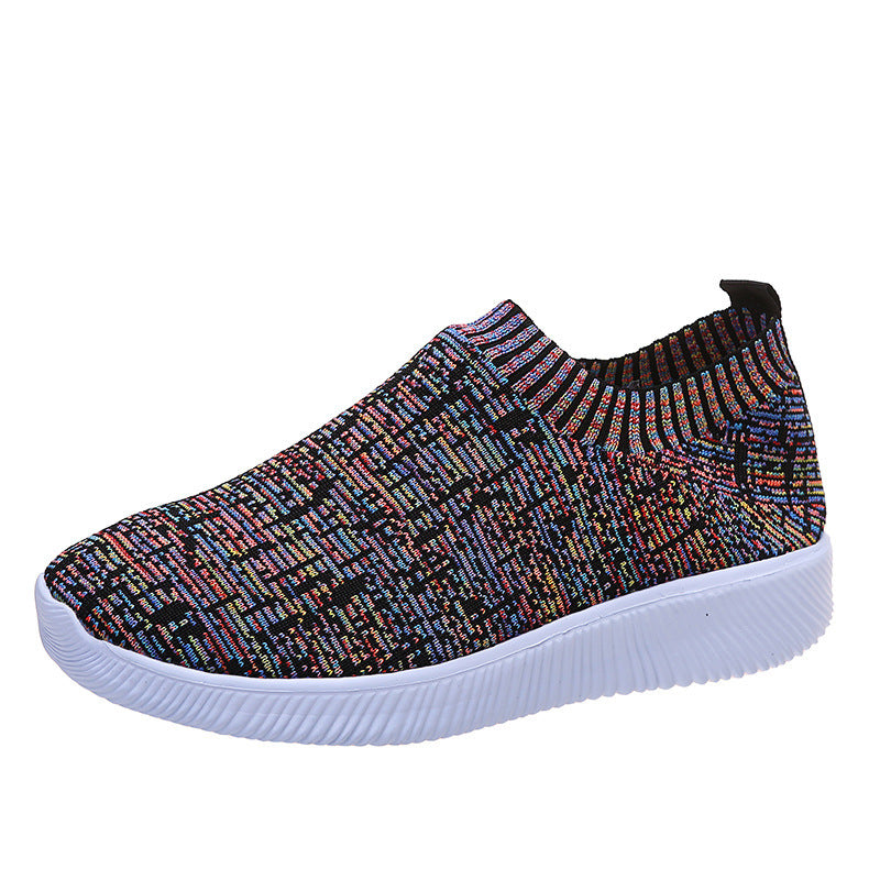 Sneakers Stripe Knit Sock Shoes Flats  Yazijico™ 