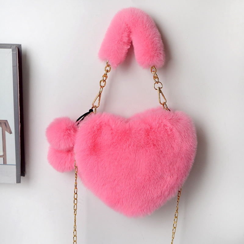 Love Bags Soft Plush Handbags Women Party Bag  Yazijico™ 