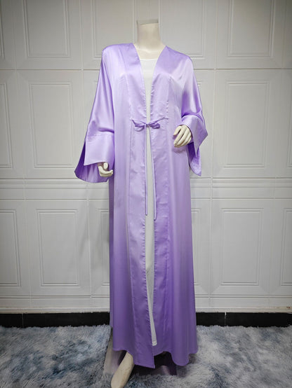 Robe musulmane du Moyen-Orient en satin doux et tendance | Yazijico™