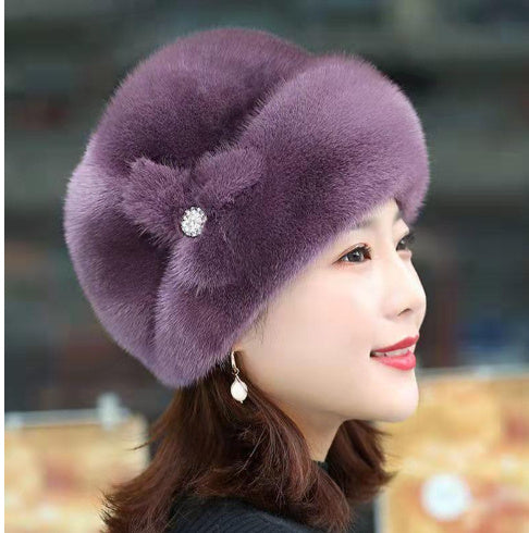 Fur Hat Female Artificial Mink Hair Top Hat | Yazijico™ 