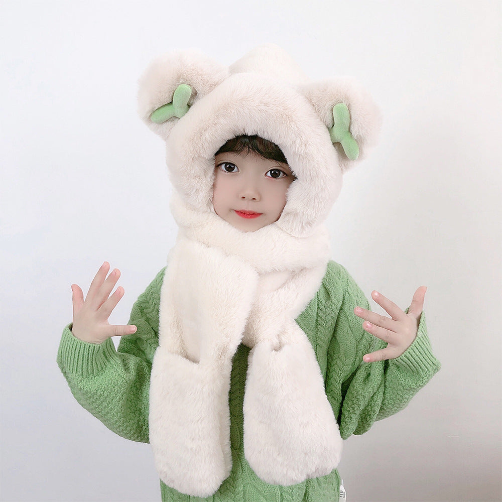 Children's Hat Scarf Gloves One-piece Hat | Yazijico™