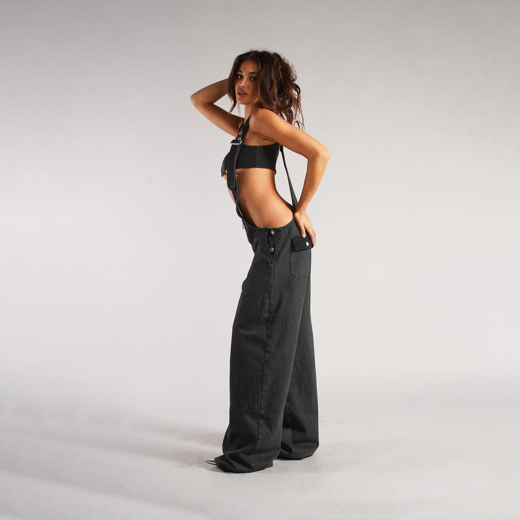 Zipper Denim Overalls Jumpsuit Streetwear | Yazijico™