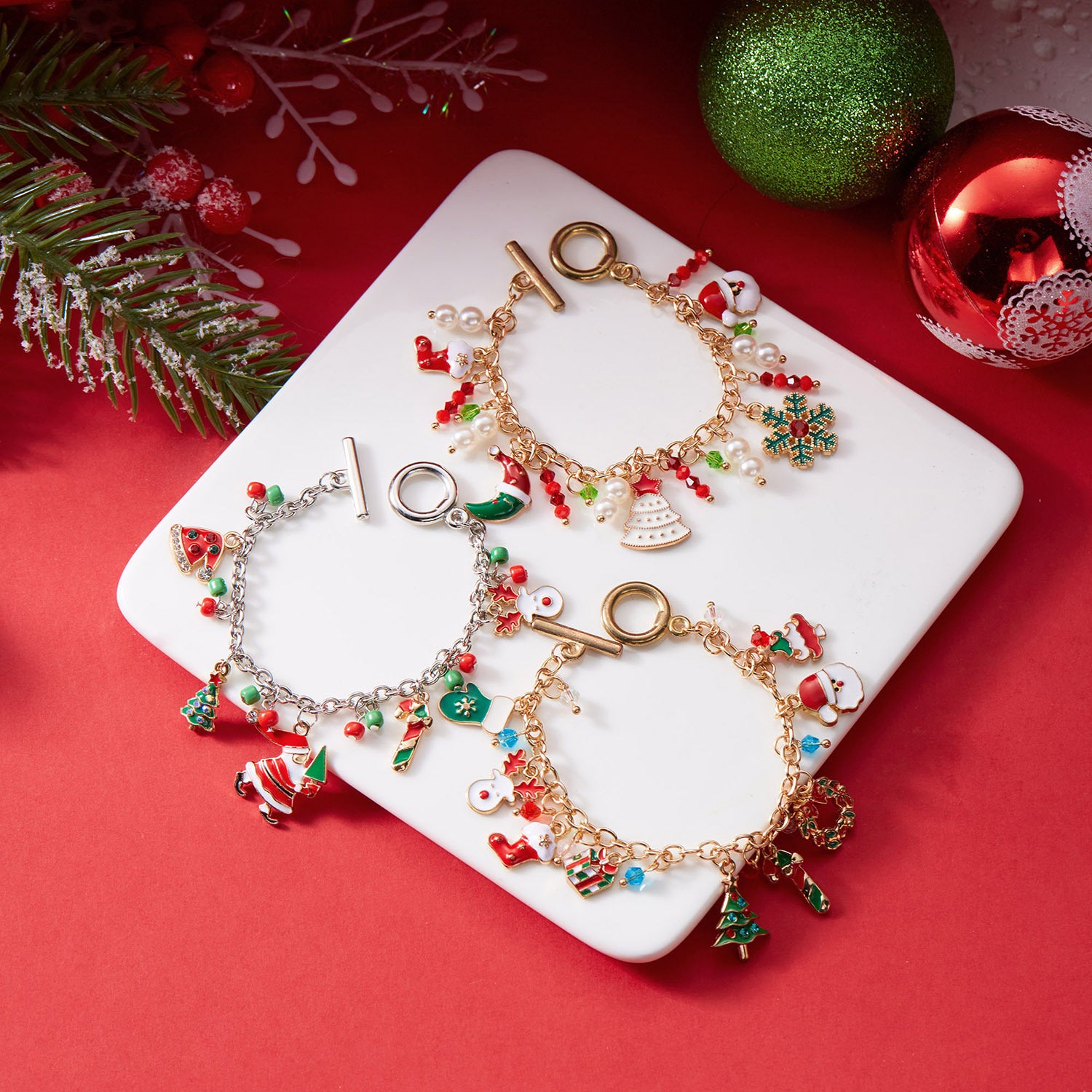 Christmas Bracelet Tree Santa Claus Jewelry | Yazijico™ 