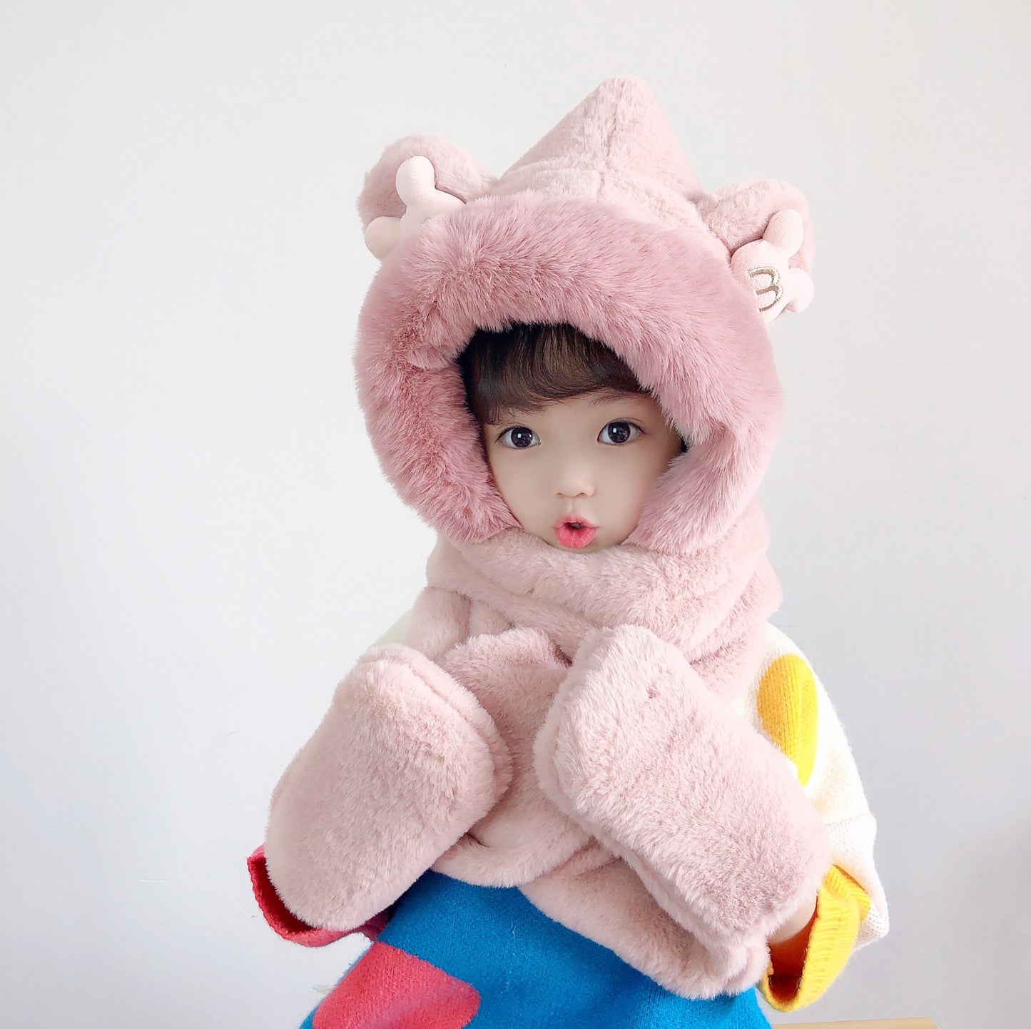 Children's Hat Scarf Gloves One-piece Hat | Yazijico™ 