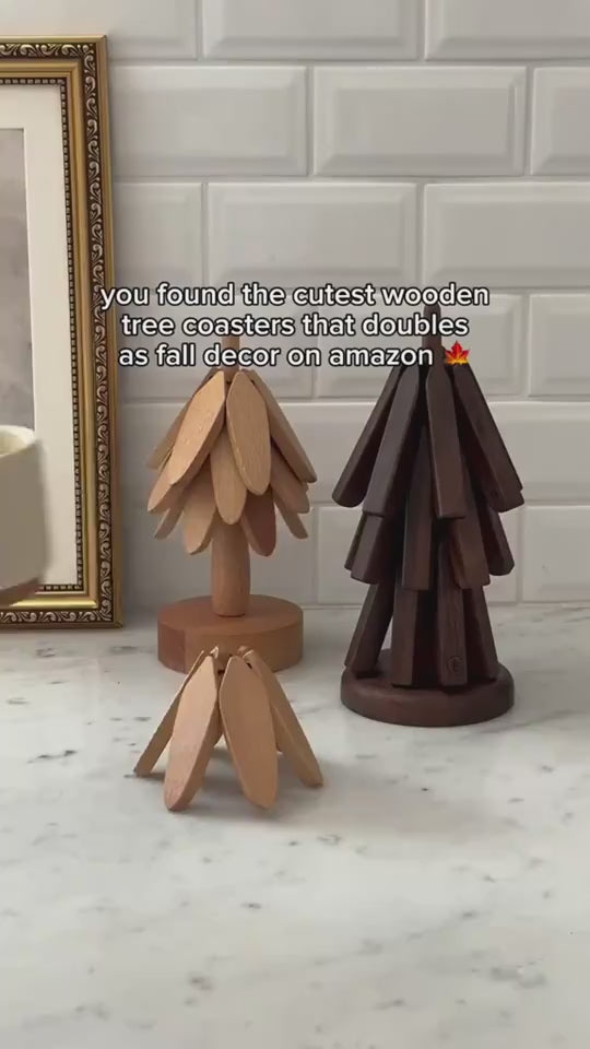 Wooden Tree Folding Coaster Black Walnut 