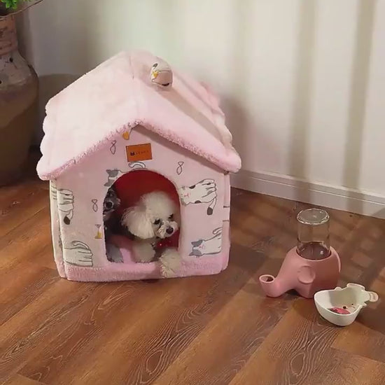 Foldable Dog House Pet Cat Bed Winter Villa_
