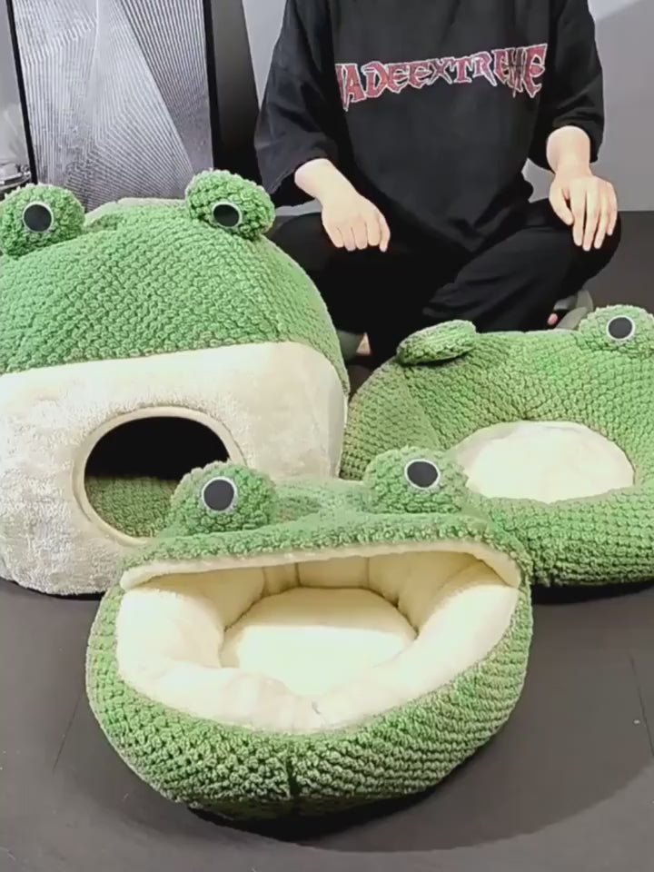 Pet Cat Dog Nest Little Frog Series Warm Plush 