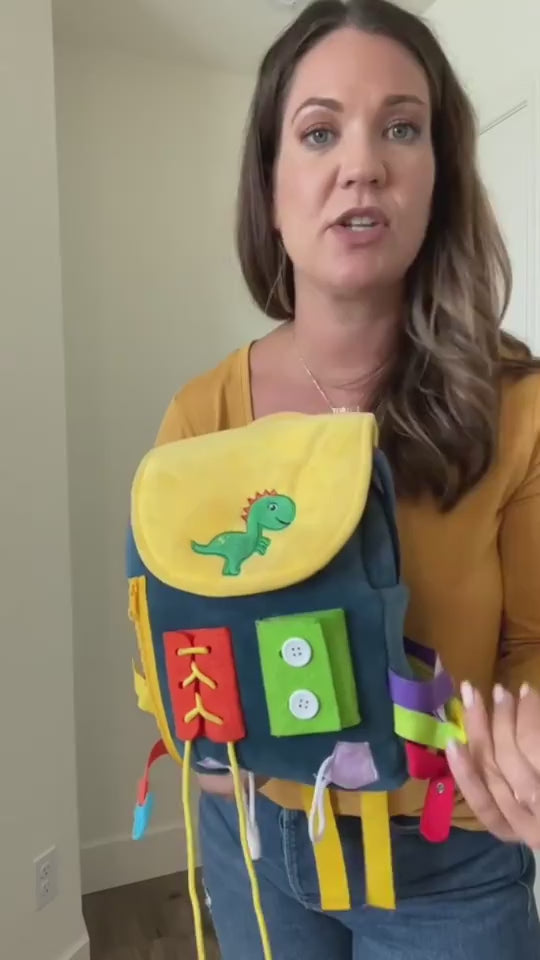 Toddler Busy Board Backpack With Buckles And Learning Activity Toys