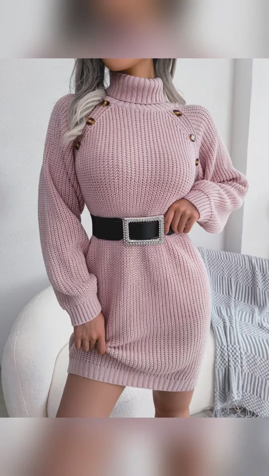 Winter Turtleneck Long Sweater Dress