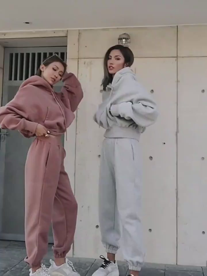 Women's New Casual Hoodie Coat Sports Suit 